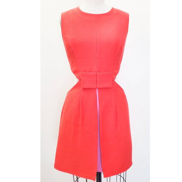 BCBGMaxAzria Womens Kathryne Side Cutout Bow-Front Mini Dress Pink Lilac - Picture 4 of 13